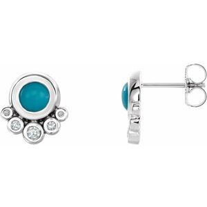 Turquoise & Diamond Earrings
