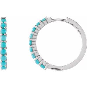 Turquoise Huggie Hoop Earrings