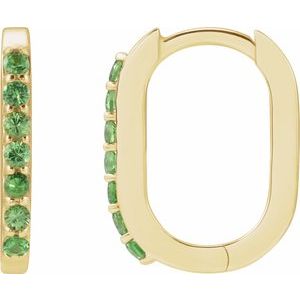 Tsavorite Garnet Hoop Earrings