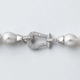 CZ Clasp Pearl Necklace