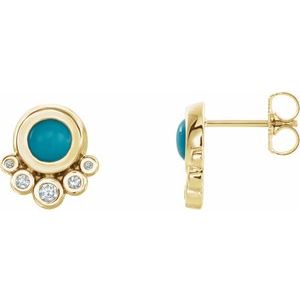Turquoise & Diamond Earrings