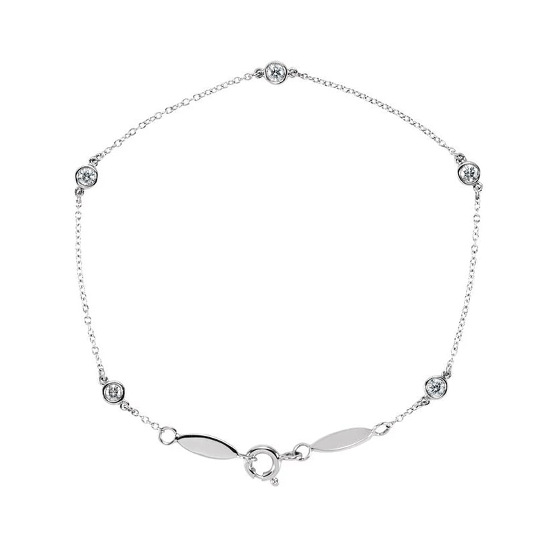Diamond Bezel-Set Station Bracelet