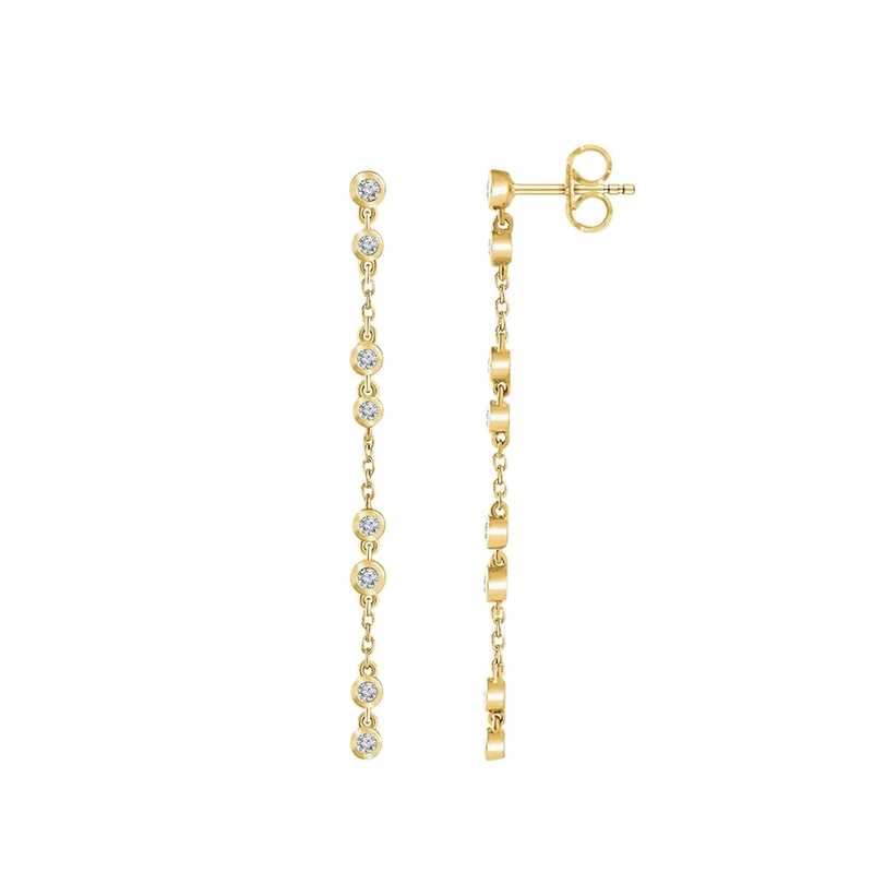 Aretes de gota de lluvia de diamantes