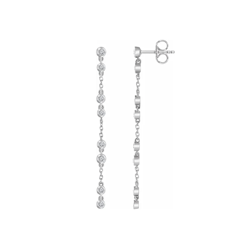 Aretes de gota de lluvia de diamantes
