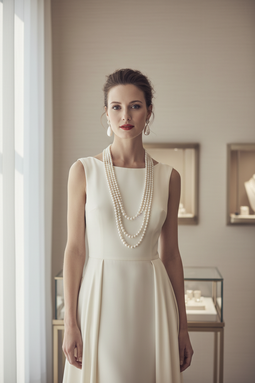 Elegant Pearl Jewelry Model